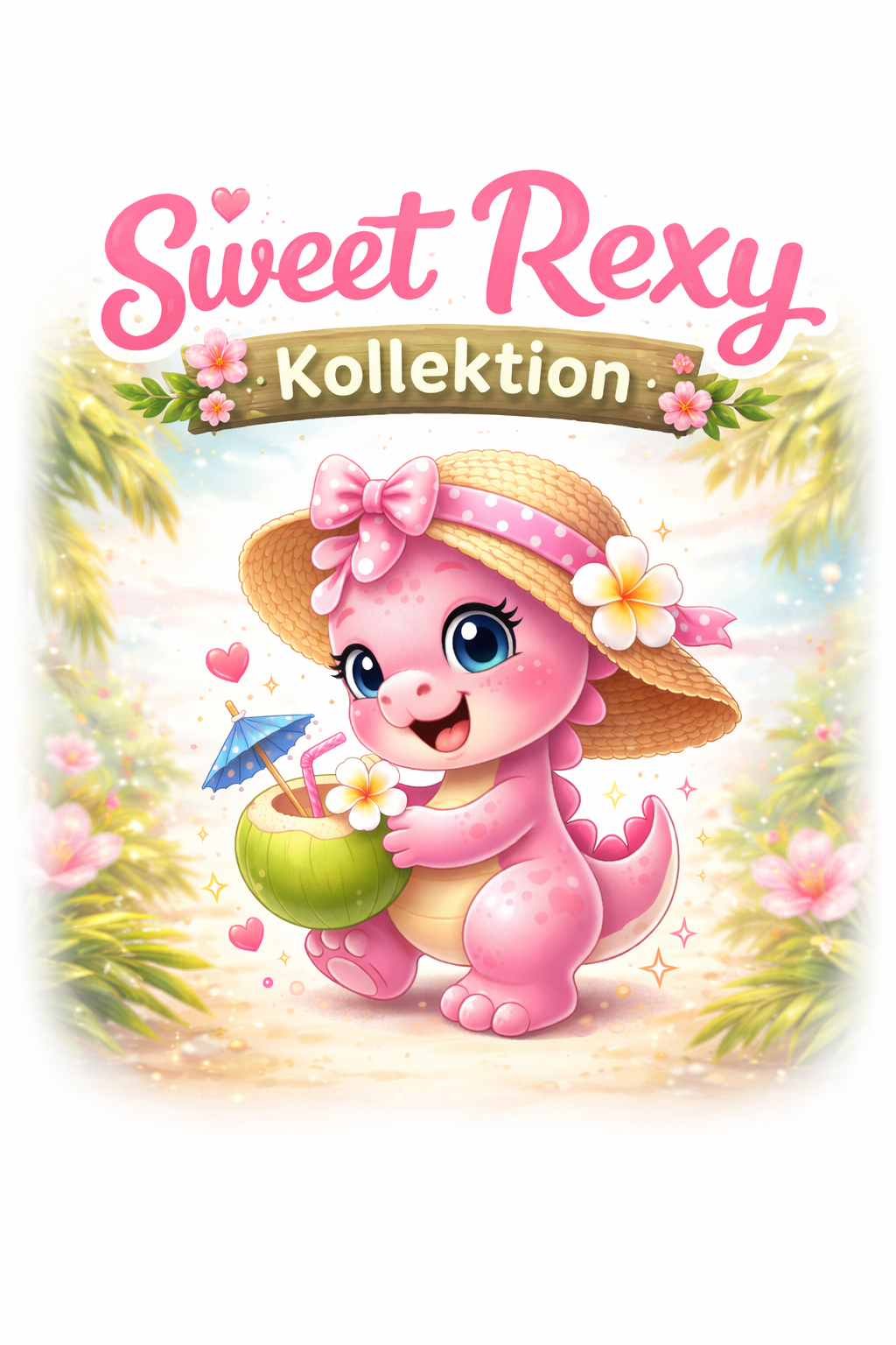 Süßer pinker Dino Rexy für Mädchen Kollektion DinoKids