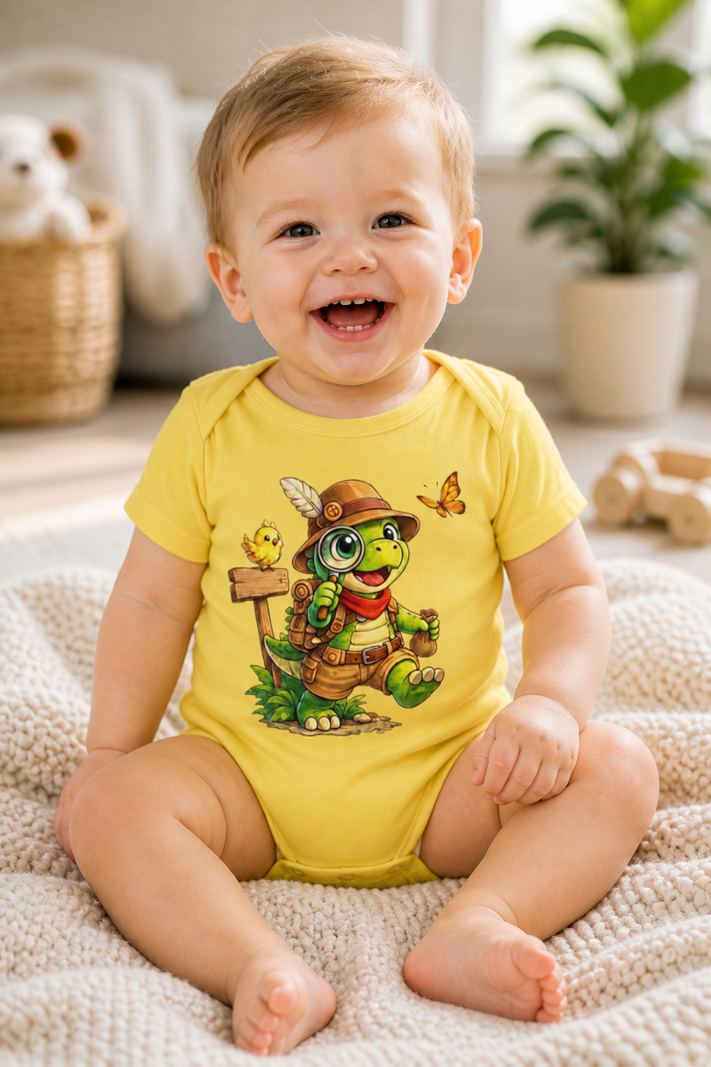 Süßer Dino Baby Body für Jungen – Explorer Rexy