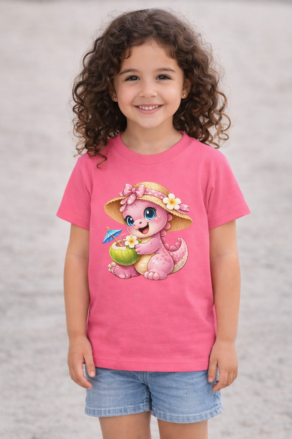 Süßes Rexy Kinder-T-Shirt mit Kokosnuss