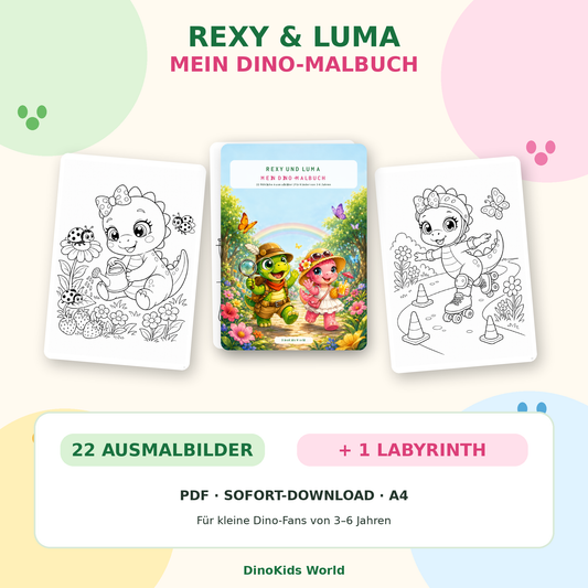 Rexy und Luma – Mein Dino-Malbuch als PDF