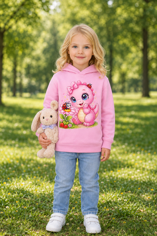 Mädchen Hoodie mit Rexy – Erdbeeren & Marienkäfer
