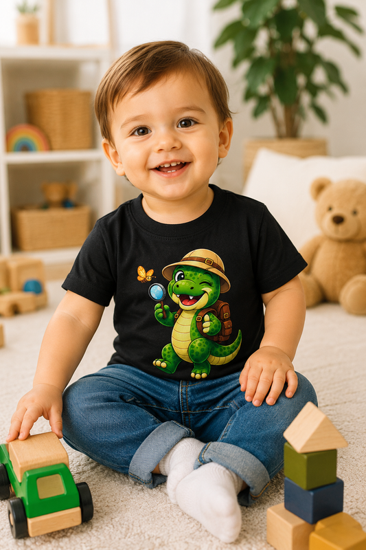 Süßes Baby T-Shirt für Jungen – Dino Explorer Rexy