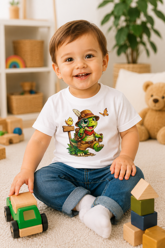 Süßes Baby T-Shirt für Jungen – Dino Explorer Rexy