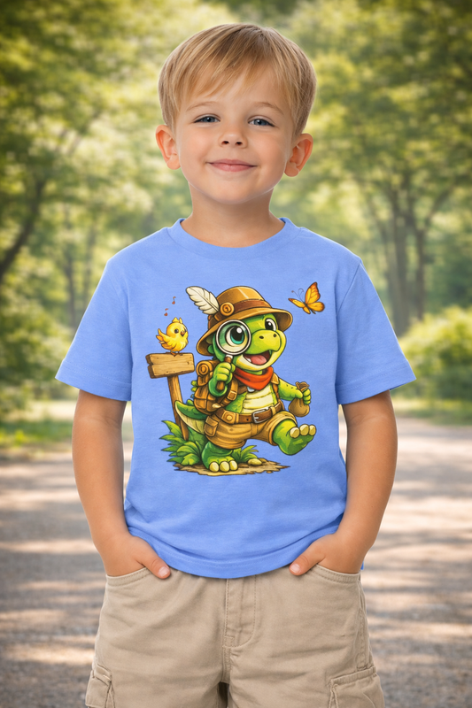 Süßes Dino Kinder T-Shirt – Explorer Rexy für kleine Abenteurer