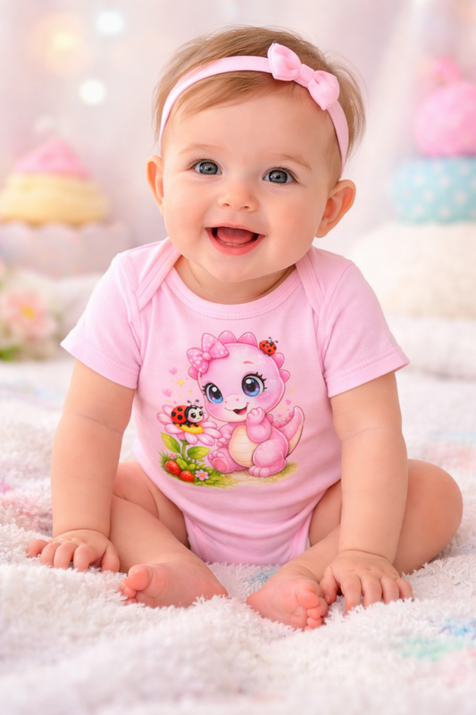 Süßer Baby Body in Rot – Rexy mit Marienkäfer