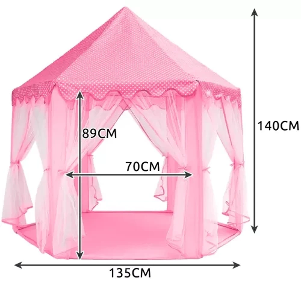 Kruzzel 23869 Kinderzelt rosa Maße 135 × 140 cm, Eingang 70 × 89 cm